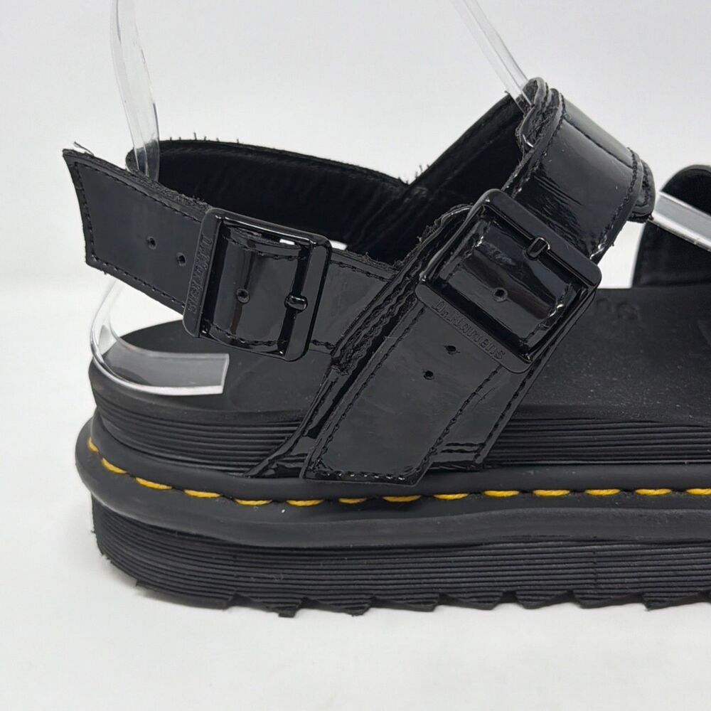 Dr Martens Voss Patent Platform Sandals Black Womens 10 Buckle - Picture 5 of 16